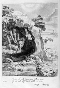 阿里斯蒂乌斯（Aristeus）强迫普罗特斯（Proteus）揭露他的先知，1655年。