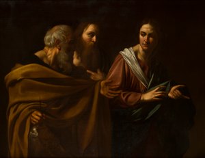 圣彼得和安德鲁的召唤》，约 1593-1610 年（布面油画） 作者 米开朗基罗（后）卡拉瓦乔