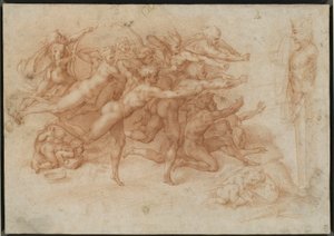 贝尔纳迪诺-切萨里（Bernardino Cesari）的作品--米开朗基罗《弓箭手》约 1591c 后的复制品。1600, Rcin 990442