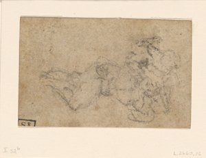 米开朗基罗 - 大卫与歌利亚。单行本建筑研究，约 1550-1556，I，32b