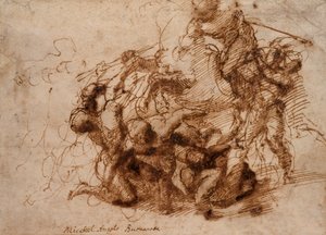 战斗场面，16世纪初。   作者 米开朗基罗（Michelangelo Buonarroti）
