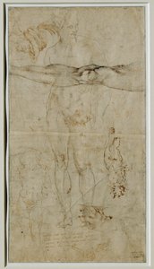 各种人物研究，根据彼特拉克十四行诗创作的题词，约 1506 年... 作者 米开朗基罗（Michelangelo Buonarroti）