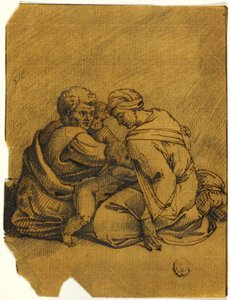 家庭组犹大王俄齐阿斯由母亲照顾 作者 米开朗基罗（Michelangelo Buonarroti）
