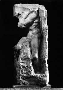 米开朗基罗·布纳罗蒂的奴隶的正面视图 作者 米开朗基罗（Michelangelo Buonarroti）