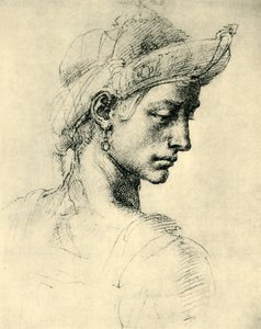 理想头，1520-1525年，1943年。 作者 米开朗基罗（Michelangelo Buonarroti）