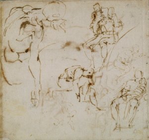 素描书中的一页，约1490-1560年 作者 米开朗基罗（Michelangelo Buonarroti）