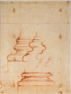新圣器室的柱础，手写碑文 作者 米开朗基罗（Michelangelo Buonarroti）