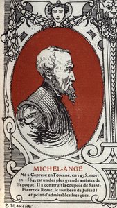 意大利文艺复兴时期画家米开朗基罗-布纳罗蒂（Michelangelo Buonarroti dit Michel Ange）的肖像（米开朗基罗或Michelangelo 作者 米开朗基罗（Michelangelo Buonarroti）