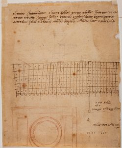 窗户草图、亲笔批注和图形计算 作者 米开朗基罗（Michelangelo Buonarroti）