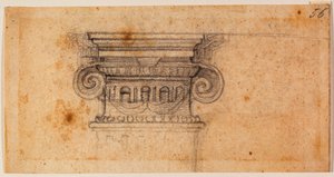 人物坐像研究，16 世纪（素描） 作者 米开朗基罗（Michelangelo Buonarroti）