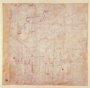 头部研究，1525-26（纸上黑色粉笔）（反面）（正面见191779） 作者 米开朗基罗（Michelangelo Buonarroti）