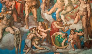 梵蒂冈西斯廷教堂的最后审判壁画，1536-1541。 作者 米开朗基罗（Michelangelo Buonarroti）