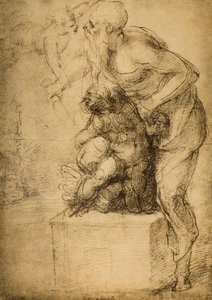 以撒的牺牲;米开朗基罗画的。 Casa Buonarroti，佛罗伦萨 作者 米开朗基罗（Michelangelo Buonarroti）