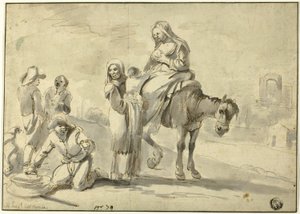 休息补充营养的旅行者 作者 米开朗基罗·塞奎兹（Michelangelo Cerquozzi）