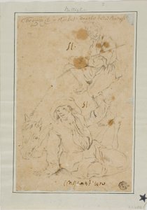两个牵驴的农民 作者 米开朗基罗·塞奎兹（Michelangelo Cerquozzi）
