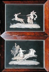 一组六个寓言场景中的两个（水粉画）（另见228136）。
