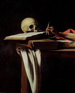 圣杰罗姆写作，c.1604（细节64911） 作者 米开朗基罗·梅里西·卡拉瓦乔