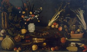 花草静物（布面油画 作者 Michelangelo Merisi da Caravaggio