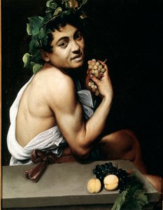 年轻的巴克斯(Bacchino)生病 米开朗基罗-梅里西的画作，称为卡拉瓦乔(The Caravaggio)