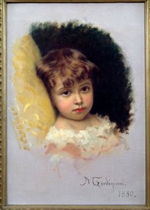 米歇尔-戈迪贾尼（Michel Gordigiani，1830-1909）1880 年创作的儿童肖像画 佛罗伦萨，现代艺术博物馆 作者 米歇尔·乔治亚尼