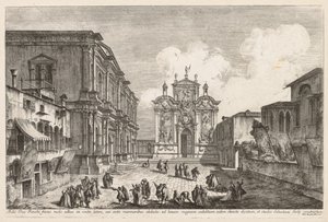 威尼斯风光  Campo S. Rocco 作者 米歇尔·玛丽埃斯基（Michele Marieschi）