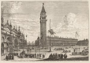威尼斯的景色：广场和皮亚泽塔，1741年。