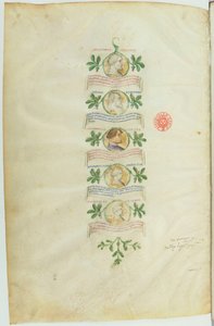 维斯康蒂家谱》（BNF，ms lat.5888）btv1b10020318d，f36 作者 Michelino Molinari da Besozzo