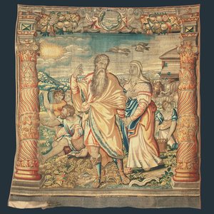 布鲁塞尔圣经挂毯描绘了Paulus van Nieuvenhove系列“诺亚人生”中方舟的后裔