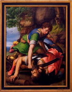 “” David and Goliath“” Michiel Coxcie绘画