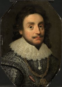腓特烈五世（1596-1632）的肖像，约1621年（面板油画）。 作者 米歇尔·詹斯（Michiel Jansz）。范（之后）Miereveld