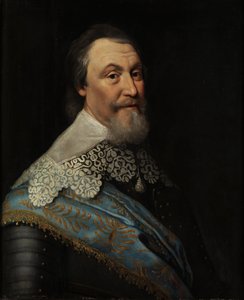 阿克塞尔-奥克森斯蒂尔纳（Oxenstjerna）伯爵（1583-1654）的肖像，作者是米歇尔-扬斯-范，工作室的。木材上的油彩。尺寸：70x60厘米。斯德哥尔摩国家博物馆 作者 米歇尔·詹斯（Michiel Jansz）。范·米耶维德