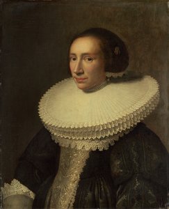 戴围脖的女士肖像，1638年。 作者 米歇尔·詹斯·范·米耶维德（Michiel Jansz van Miereveld）