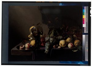 有水果和葡萄的静物 作者 米歇尔·西蒙斯（Michiel Simons）