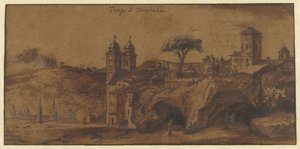 Gezicht op de SS Trinità dei Monti te Rome 作者 Willem van Nieulandt (II)（拒绝归属）