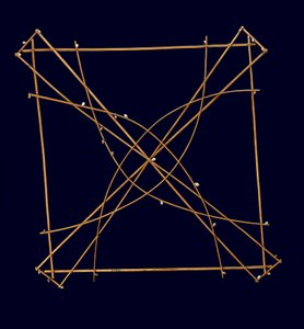 瓦佩佩航海图，19 世纪晚期（木棍、椰子纤维和贝壳） 作者 密克罗尼西亚人 密克罗尼西亚人