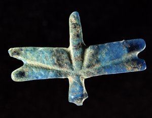 蝗虫或蝗虫，12至13王朝（蓝色彩陶）