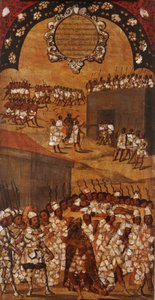 征服墨西哥，第十七板块，约1696-1715（木板画）