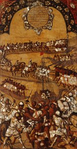 征服墨西哥，第二十一板块，约1696-1715（木板画）