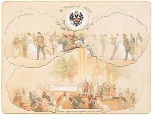 1889年冬宫的纹章厅里的球 作者 Zichy的Mihaly