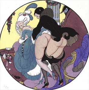 教师攻击他的学生，板块26来自《爱神的快乐》，1901年在莱比锡出版。1901年在莱比锡出版(日光版画)