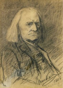 Portrait of Franz Liszt (1811-1886) by Munkacsy, Mihaly (1844-1900) 作者 米哈利·蒙卡西