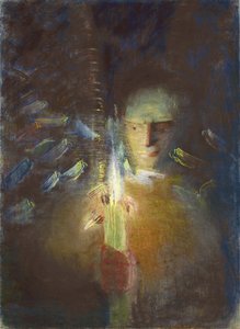 真相 par Ciurlionis, Mikalojus Konstantinas (1875-1911)。纸上粉彩，尺寸：91x66,8