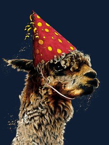 生日羊驼，午夜蓝，2020 年 作者 迈克·戴维斯