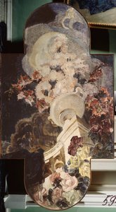 菊花（Chrysanthemums）--米哈伊尔-亚历山德罗维奇-弗鲁贝尔（Vroubel）（1856-1910 年）的画作，布面油画 作者 米哈伊尔·亚历山德罗维奇·弗鲁贝尔
