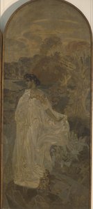 密涅瓦三联画巴黎的审判，1893年 作者 米哈伊尔·亚历山德罗维奇·弗鲁贝尔