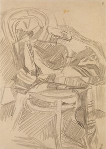 椅子上的格子布，1904年 作者 米哈伊尔·亚历山德罗维奇·弗鲁贝尔
