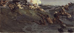玩无敌和海卫一，1899年 作者 米哈伊尔·亚历山德罗维奇·弗鲁贝尔