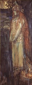 歌手Nadezhda Zabela-Vrubel在N.Rimsky-Korsakov的歌剧Sadko中饰演Volkhova公主，1898年 作者 米哈伊尔·亚历山德罗维奇·弗鲁贝尔
