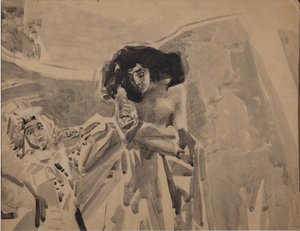 塔玛拉斯舞。米哈伊尔·莱蒙托夫（Mikhail Lermontov），1890-1891年的诗《恶魔》插图 作者 米哈伊尔·亚历山德罗维奇·弗鲁贝尔