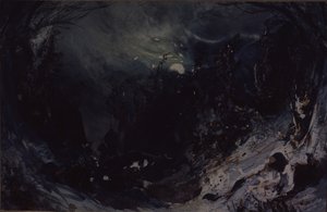 A. Serov的歌剧《恶魔的力量》的舞台设计，1871年 作者 米哈伊尔·伊里奇·博恰罗夫